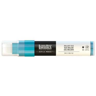 Liquitex Marqueur acrylique Bleu Éclatant - 15MM produit en gros plan sur fond blanc.