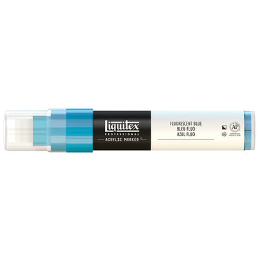 Liquitex Marqueur acrylique Bleu Fluorescent - 15MM produit en gros plan sur fond blanc.