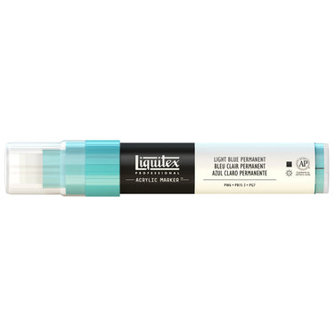 Liquitex Marqueur acrylique Bleu Clair Permanent - 15MM produit en gros plan sur fond blanc.