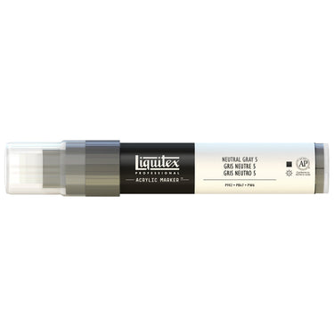 Liquitex Marqueur acrylique Gris neutre 5 - 15MM produit en gros plan sur fond blanc.