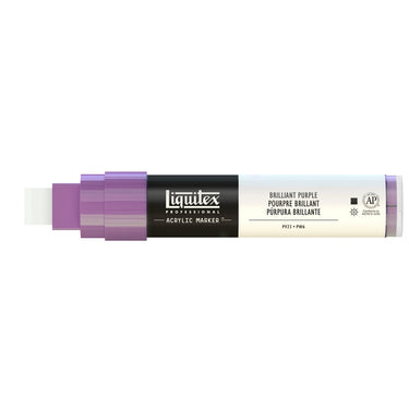 Gros plan d'un marqueur acrylique Liquitex 15MM, sans capuchon, Pourpre Éclatant. Sur Fond Blanc.