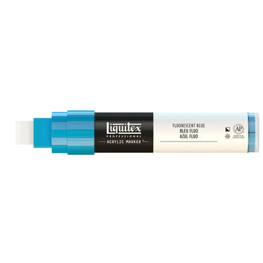 Liquitex Marqueur acrylique Bleu Fluorescent - 15MM produit en gros plan sur fond blanc.