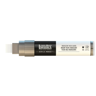 Liquitex Marqueur acrylique Argent Riche Iridescent - 15MM produit en gros plan sur fond blanc.