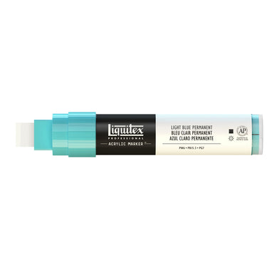 Liquitex Marqueur acrylique Bleu Clair Permanent - 15MM produit en gros plan sur fond blanc.
