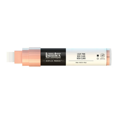 Gros plan d'un marqueur acrylique Liquitex 15MM, sans capuchon, Rose Clair. Sur Fond Blanc.