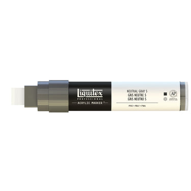 Liquitex Marqueur acrylique Gris neutre 5 - 15MM produit en gros plan sur fond blanc.