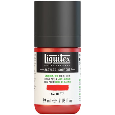 Gouache Acrylique Liquitex Rouge Moyen sans Cadmium 59ML (produit en gros plan sur fond blanc)