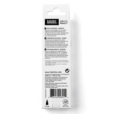 Coffret Liquitex Marquer Acrylique - 3x2mm - Favoris [dos de l'emballage]