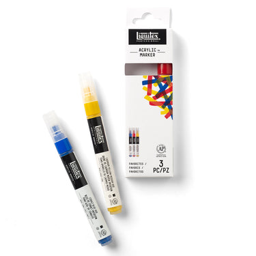 Coffret Acrylique Marquer, 3x2mm, Favoris gros plan des produits sortis de la boîte à côté du coffret