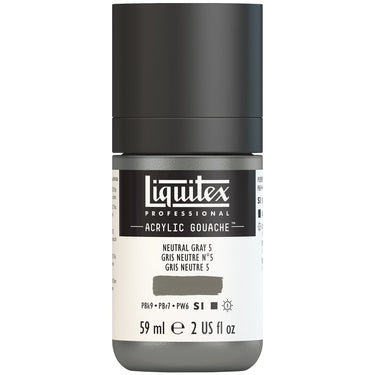 Gouache Acrylique Liquitex Gris neutre 5 59ML (produit en gros plan sur fond blanc)