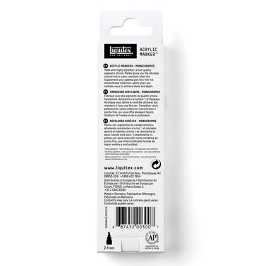Coffret Liquitex Marquer Acrylique - 3x2mm - Monochromes [dos de l'emballage]