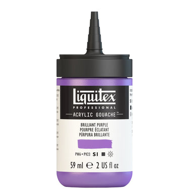 Gouache Acrylique Liquitex Flacon de 59ML, Pourpre Éclatant. Sans Capouchon, Sur Fond Blanc.