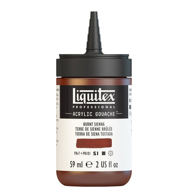 Gouache Acrylique Liquitex Flacon de 59ML, Terre de Sienne Brûlée. Sans Capouchon, Sur Fond Blanc.