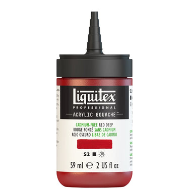 Gouache Acrylique Liquitex Flacon de 59ML, Rouge Foncé sans Cadmium. Sans Capouchon, Sur Fond Blanc.