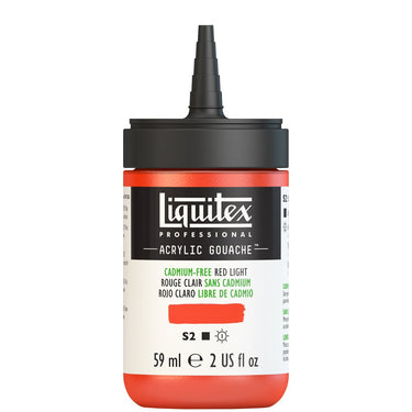 Gouache Acrylique Liquitex Flacon de 59ML, Rouge Clair sans Cadmium. Sans Capouchon, Sur Fond Blanc.