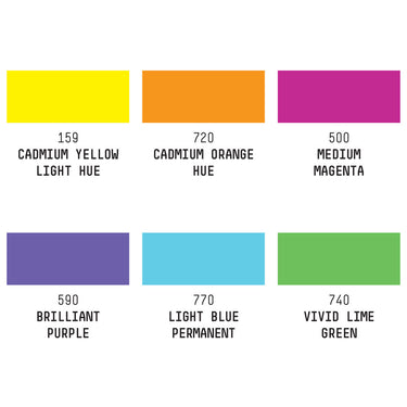 LQX ACRYLIC MARKER SET 6X 2-4MM VIBRANTS [SWATCHES] 887452993438