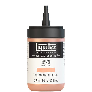 Gouache Acrylique Liquitex Flacon de 59ML, Rose Clair. Sans Capouchon, Sur Fond Blanc.