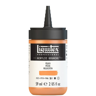 Gouache Acrylique Liquitex Flacon de 59ML, Pêche. Sans Capouchon, Sur Fond Blanc.