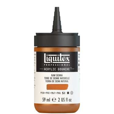 Gouache Acrylique Liquitex Flacon de 59ML, Terre de Sienne Naturelle. Sans Capouchon, Sur Fond Blanc.