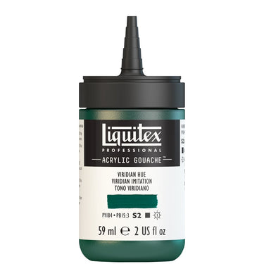 Gouache Acrylique Liquitex Flacon de 59ML, Viridian Imitation. Sans Capouchon, Sur Fond Blanc.