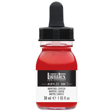 Liquitex Encres Acrylique, 30ML, Naphtol Carmin (produit en gros plan sur fond blanc)