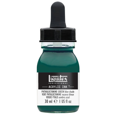 Liquitex Encres Acrylique, 30ML, Vert Phtalocyanine Nuance Bleue (produit en gros plan sur fond blanc)