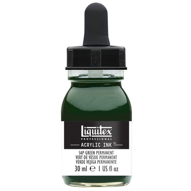 Liquitex Encres Acrylique, 30ML, Vert de Vessie Permanent (produit en gros plan sur fond blanc)