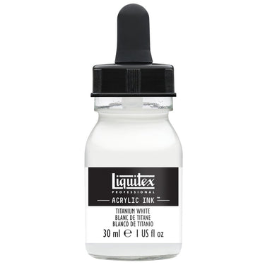 Liquitex Encres Acrylique, 30ML, Blanc de Titane (produit en gros plan sur fond blanc)