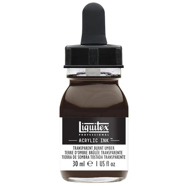 Liquitex Encres Acrylique, 30ML, Terre d'Ombre Brûlée Transparente (produit en gros plan sur fond blanc)