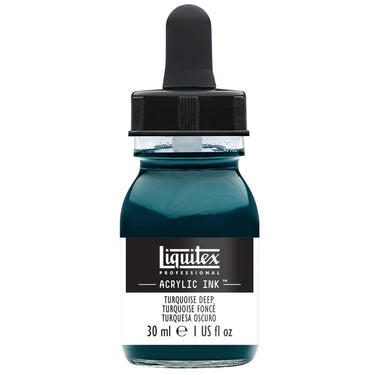 Liquitex Encres Acrylique, 30ML, Turquoise Foncé (produit en gros plan sur fond blanc)