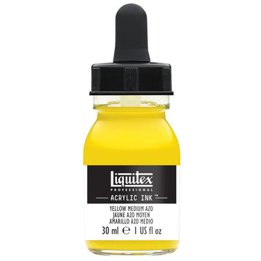 Liquitex Encres Acrylique, 30ML, Jaune Azo Moyen (produit en gros plan sur fond blanc)