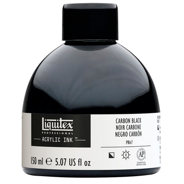 Liquitex Encres Acrylique, 150ML, Noir Carbone (produit en gros plan sur fond blanc)