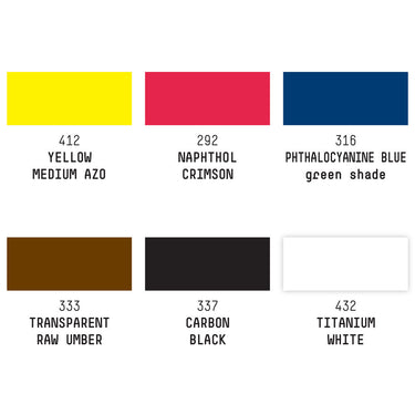 LQX ACRYLIC INK SET 6X30ML ESSENTIALS [SWATCHES] 887452997481