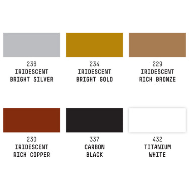 LQX ACRYLIC INK SET 6X30ML IRIDESCENTS [SWATCHES] 887452997498