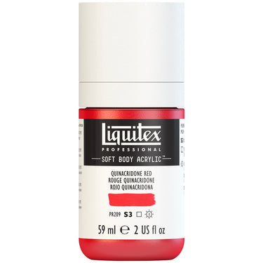 Liquitex Soft Body Flacon de 59ML, Rouge Quinacridone (produit en gros plan sur fond blanc)