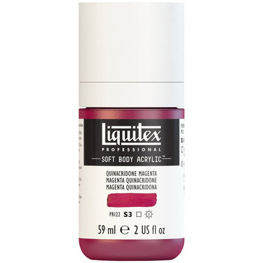 Liquitex Soft Body Flacon de 59ML, Magenta Quinacridone (produit en gros plan sur fond blanc)