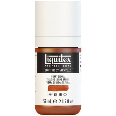 Liquitex Soft Body Flacon de 59ML, Terre de Sienne Brûlée (produit en gros plan sur fond blanc)