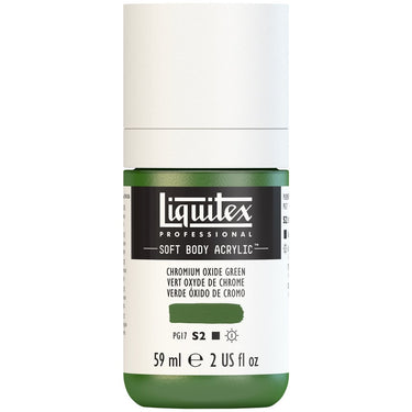 Liquitex Soft Body Flacon de 59ML, Vert Oxyde de Chrome (produit en gros plan sur fond blanc)