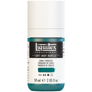 Liquitex Soft Body Flacon de 59ML, Turquoise de Cobalt (produit en gros plan sur fond blanc)