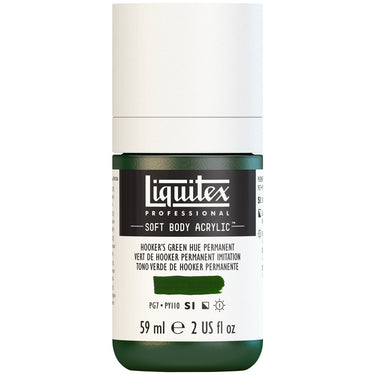 Liquitex Soft Body Flacon de 59ML, Vert de Hooker Permanent Imitation (produit en gros plan sur fond blanc)