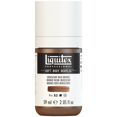 Liquitex Soft Body Flacon de 59ML, Bronze Riche Iridescent (produit en gros plan sur fond blanc)