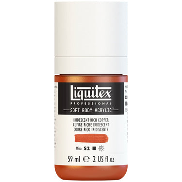 Liquitex Soft Body Flacon de 59ML, Cuivre Riche Iridescent (produit en gros plan sur fond blanc)
