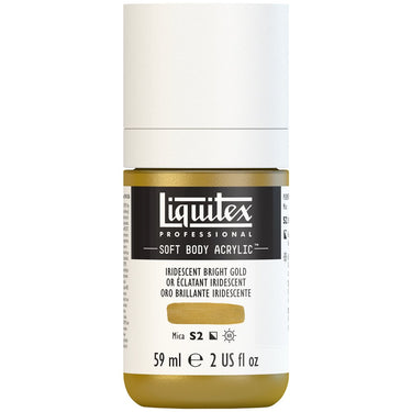 Liquitex Soft Body Flacon de 59ML, Or Éclatant Iridescent (produit en gros plan sur fond blanc)