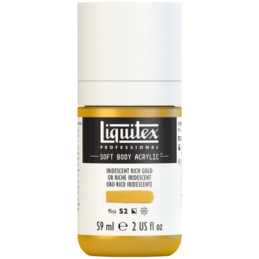 Liquitex Soft Body Flacon de 59ML, Or Riche Iridescent (produit en gros plan sur fond blanc)