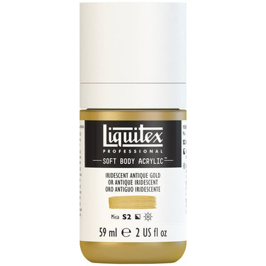 Liquitex Soft Body Flacon de 59ML, Or Antique Iridescent (produit en gros plan sur fond blanc)