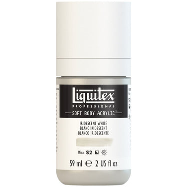 Liquitex Soft Body Flacon de 59ML, Blanc Iridescent (produit en gros plan sur fond blanc)