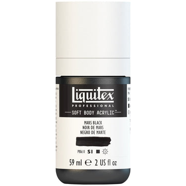 Liquitex Soft Body Flacon de 59ML, Noir de Mars (produit en gros plan sur fond blanc)