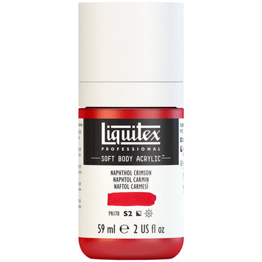 Liquitex Soft Body Flacon de 59ML, Naphtol Carmin (produit en gros plan sur fond blanc)