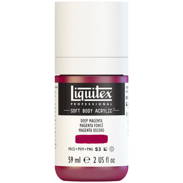 Liquitex Soft Body Flacon de 59ML, Magenta Foncé (produit en gros plan sur fond blanc)