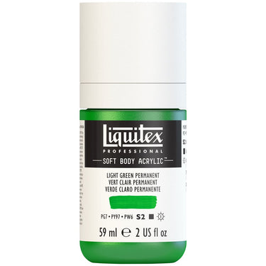 Liquitex Soft Body Flacon de 59ML, Vert Clair Permanent (produit en gros plan sur fond blanc)